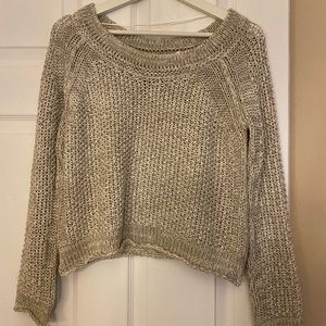 Free People knitted grey sweater. Perfect for cool summer nights. Size X-small